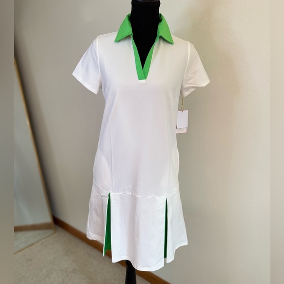 Stella Parker Dresses & Skirts - Stella Parker Sport Golf Dress XS White Green Tennis UPF 50 NWT